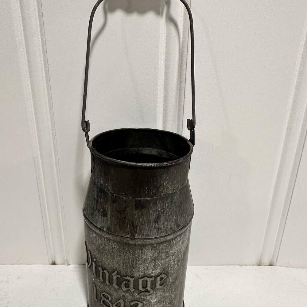 Rustic Sunflower Arrangement in Vintage Metal Vase - Picture 3 of 3